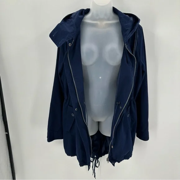 Faded Glory Anorak Jacket Womens 1X 16W Navy Blue Full Zip Casual Mid Length - Picture 4 of 9